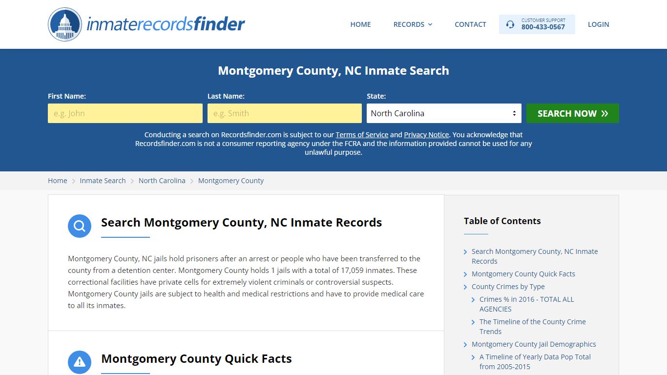 Montgomery County, NC Inmate Lookup & Jail Records Online